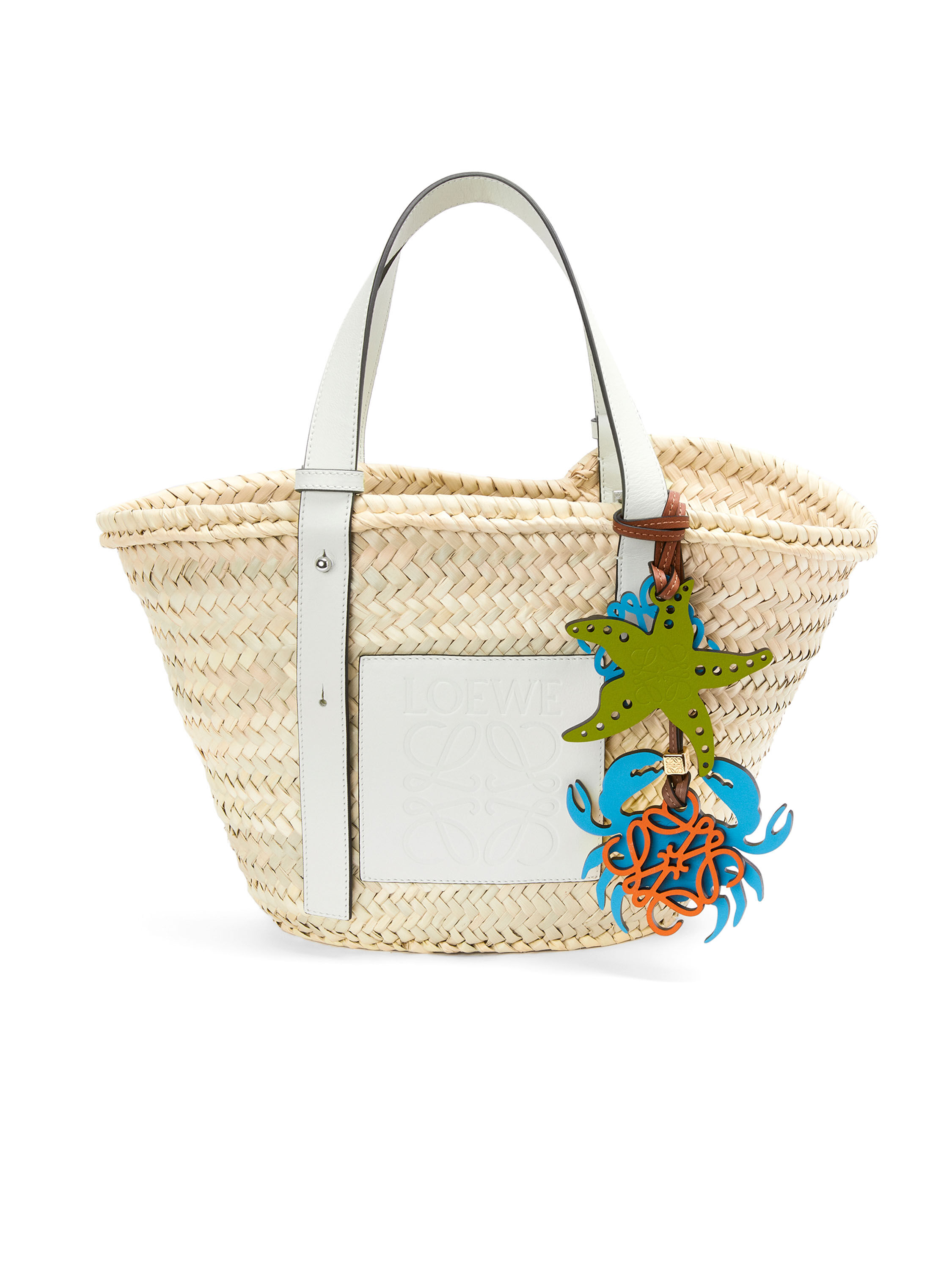 Loewe straw shop bag white